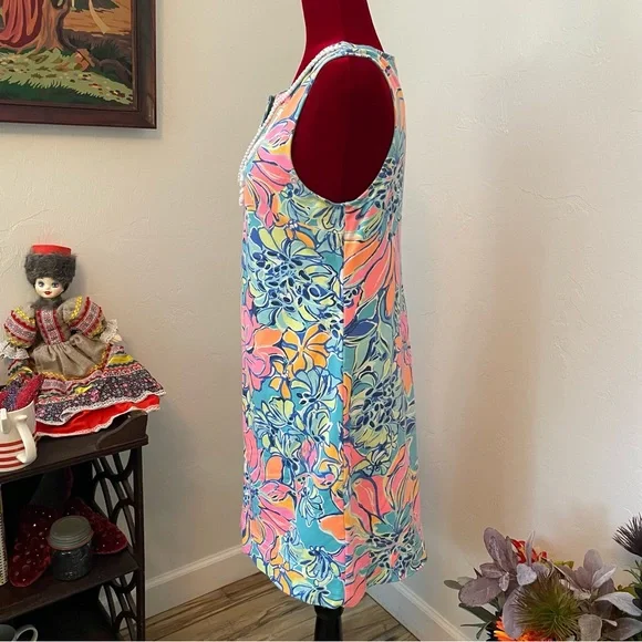 Lily Pulitzer Dress Beautiful Signature Pink & Blue Size Medium - Picture 5 of 9